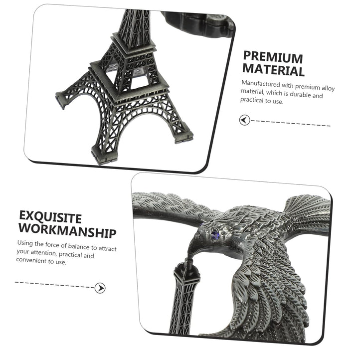 Metal Self Balancing Eagle With Eiffel Tower