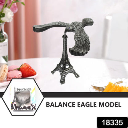 Metal Self Balancing Eagle With Eiffel Tower