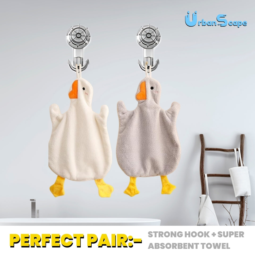 Duck Towel & Rotating Suction Hook Combo Pack