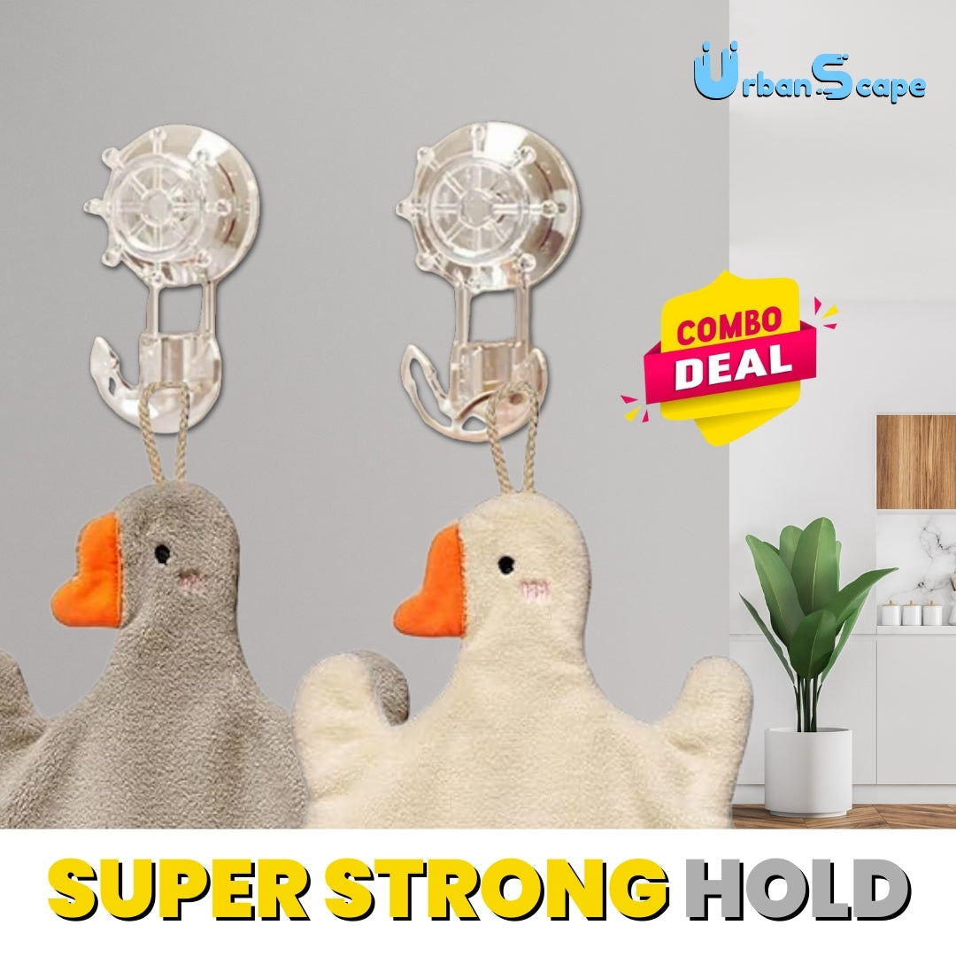 Duck Towel & Rotating Suction Hook Combo Pack