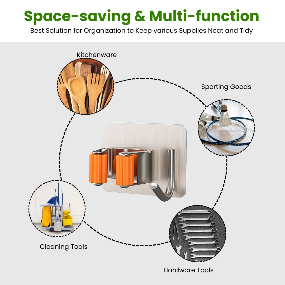 Stainless Steel Broom & Mop Holder