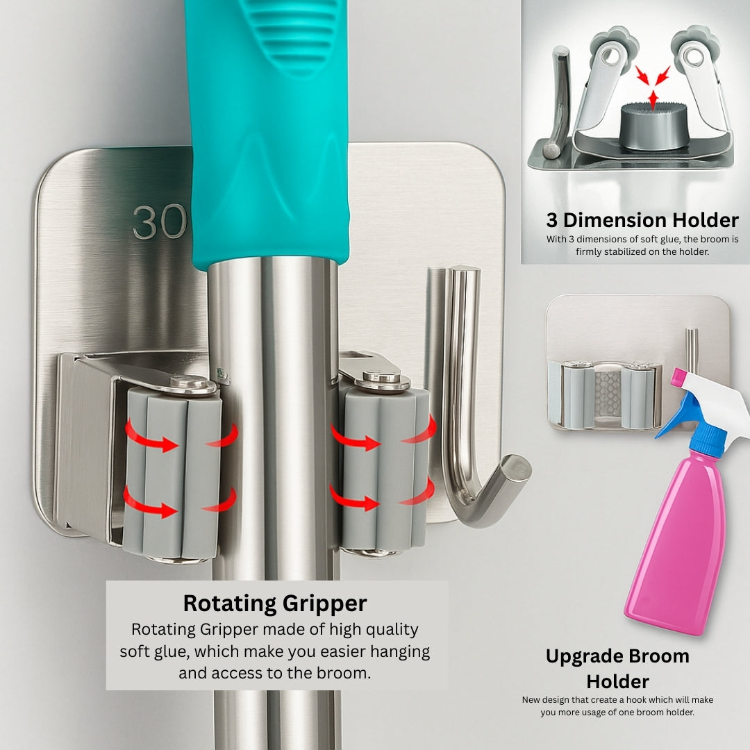 Stainless Steel Broom & Mop Holder