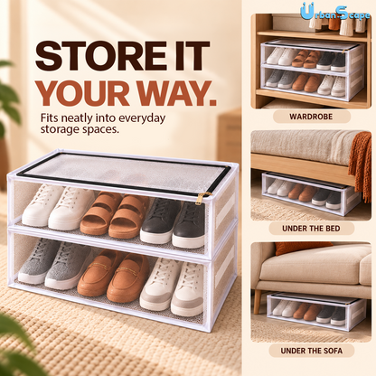 Foldable Dustproof Shoe & Clothes Organizer Box