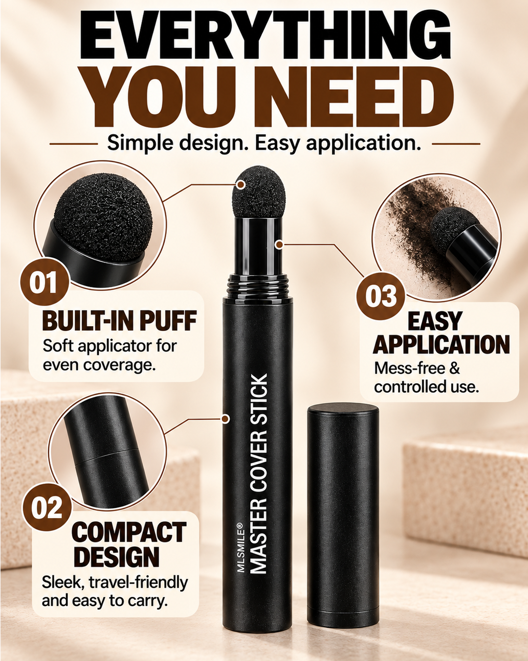 MLSMILE  Hairline & Contour Magic Stick (Unisex)