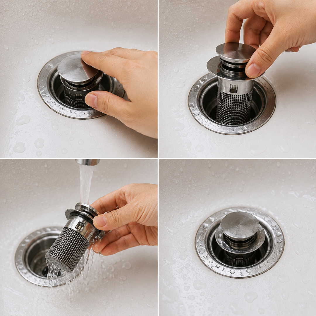 Premium Stainless Steel Kitchen & Bathroom Drain Cover & Hair Catcher