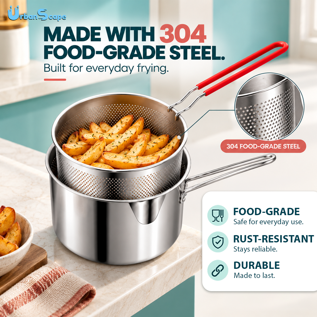 Stainless Steel Frying & Boiling Pot | Kitchen Utensil
