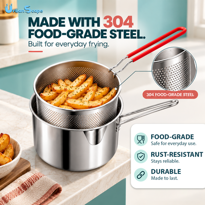 Stainless Steel Frying & Boiling Pot | Kitchen Utensil