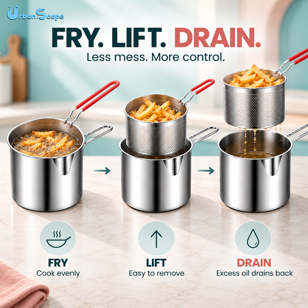 Stainless Steel Frying & Boiling Pot | Kitchen Utensil