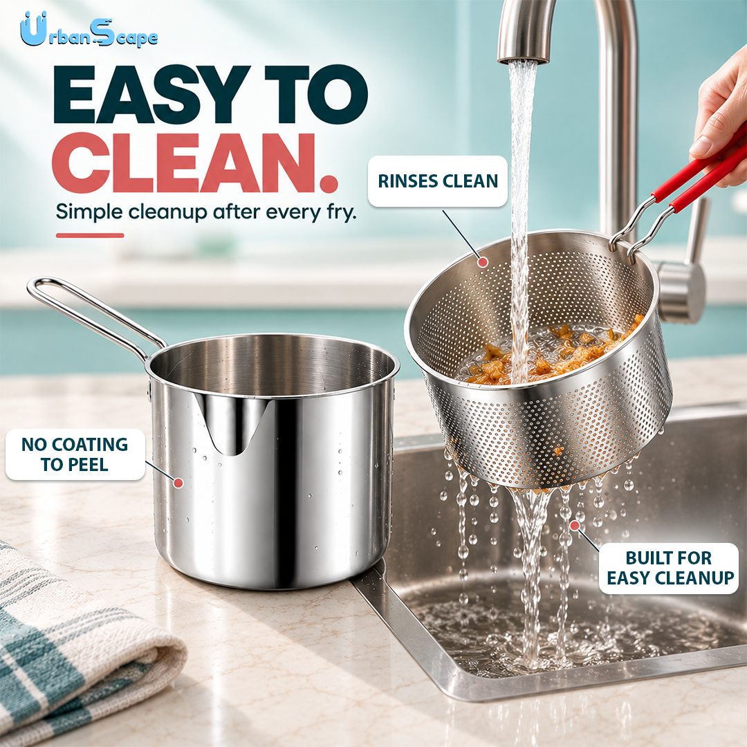 Stainless Steel Frying & Boiling Pot | Kitchen Utensil