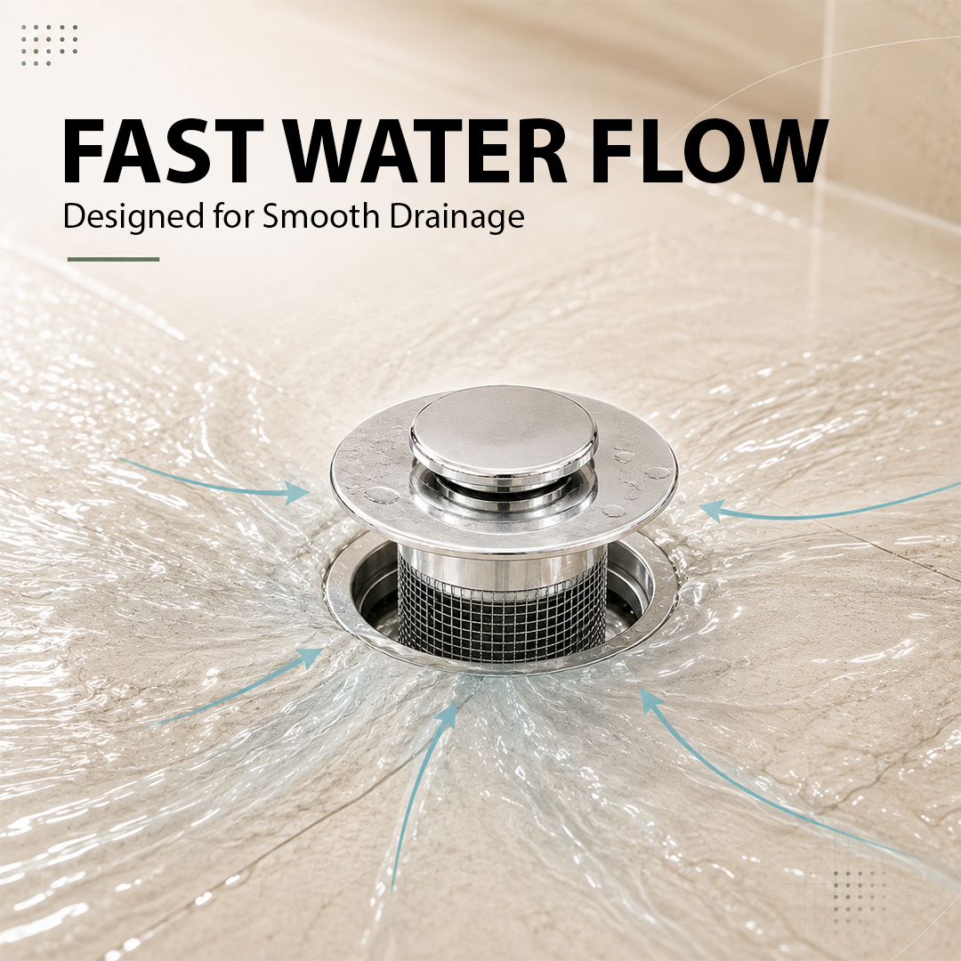 Premium Stainless Steel Kitchen & Bathroom Drain Cover & Hair Catcher