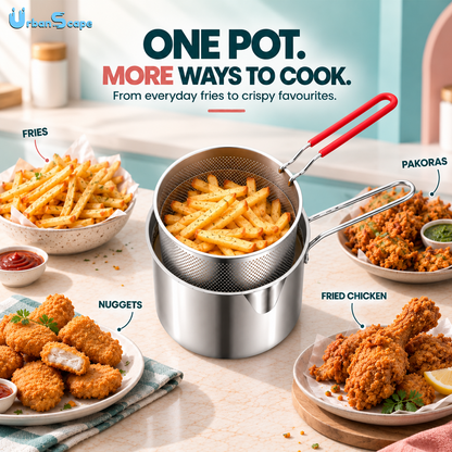 Stainless Steel Frying & Boiling Pot | Kitchen Utensil