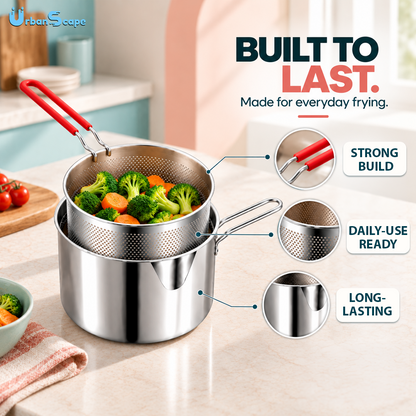 Stainless Steel Frying & Boiling Pot | Kitchen Utensil