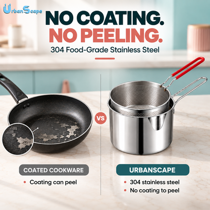 Stainless Steel Frying & Boiling Pot | Kitchen Utensil
