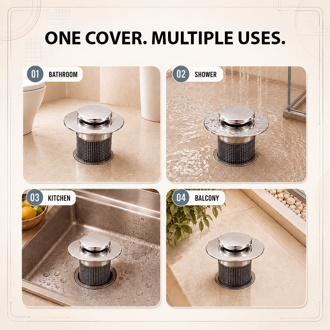 Premium Stainless Steel Kitchen & Bathroom Drain Cover & Hair Catcher