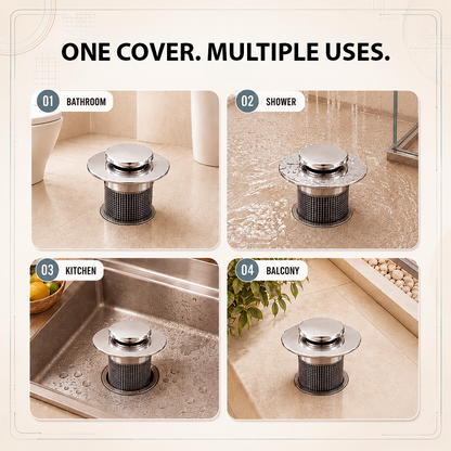 Premium Stainless Steel Kitchen & Bathroom Drain Cover & Hair Catcher