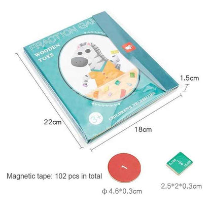 Fraction Learning Mathematics Book | Magnetic Book | Early learning Toy