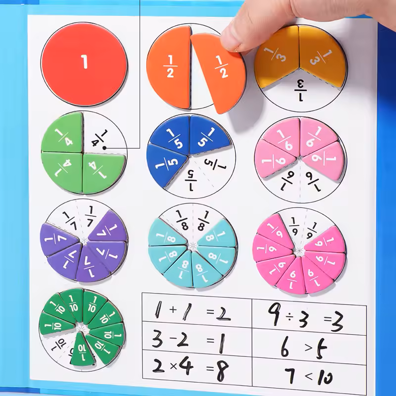 Fraction Learning Mathematics Book | Magnetic Book | Early learning Toy