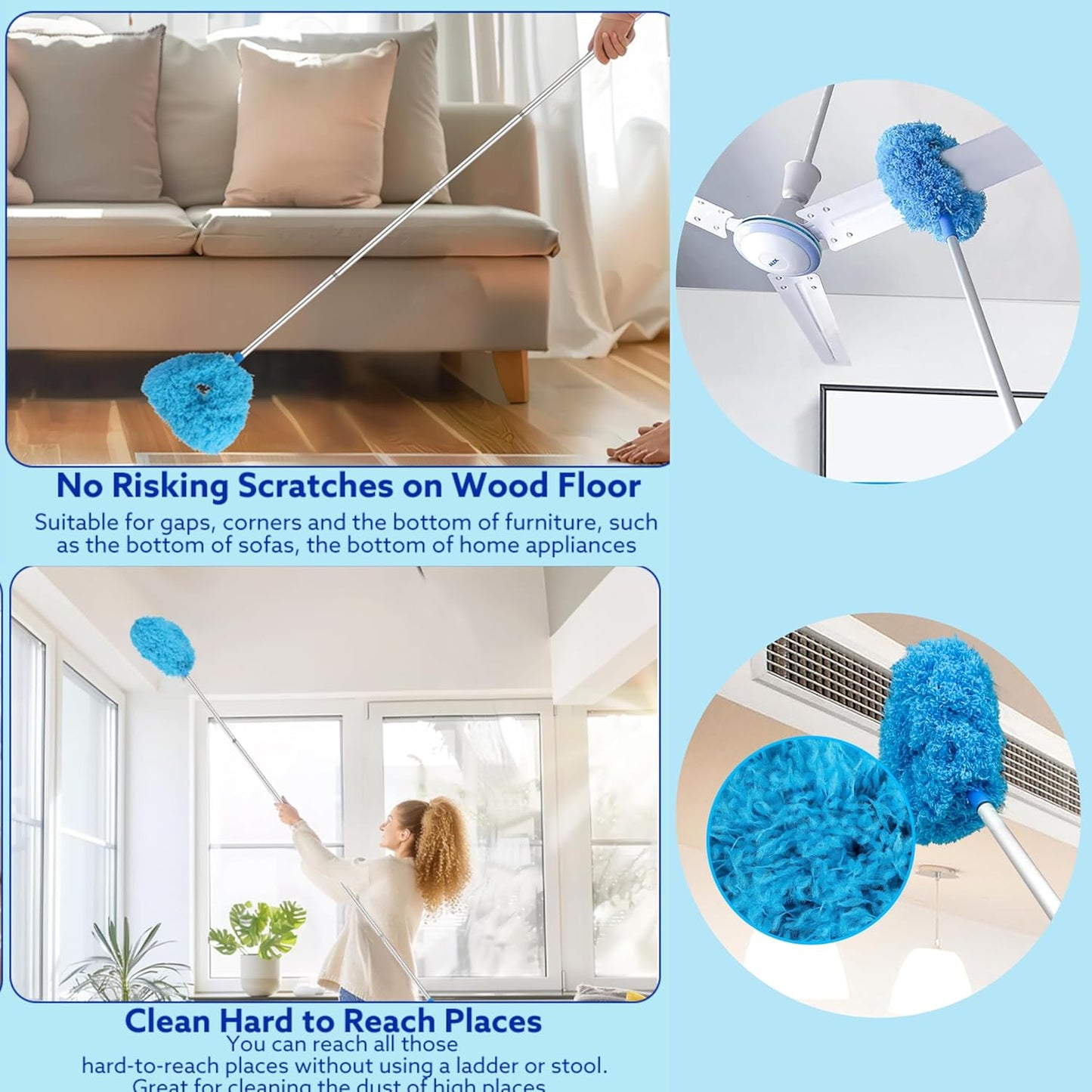 Extendable Dust Buster Mop -  (Ceiling fans & Under sofas & beds) etc.