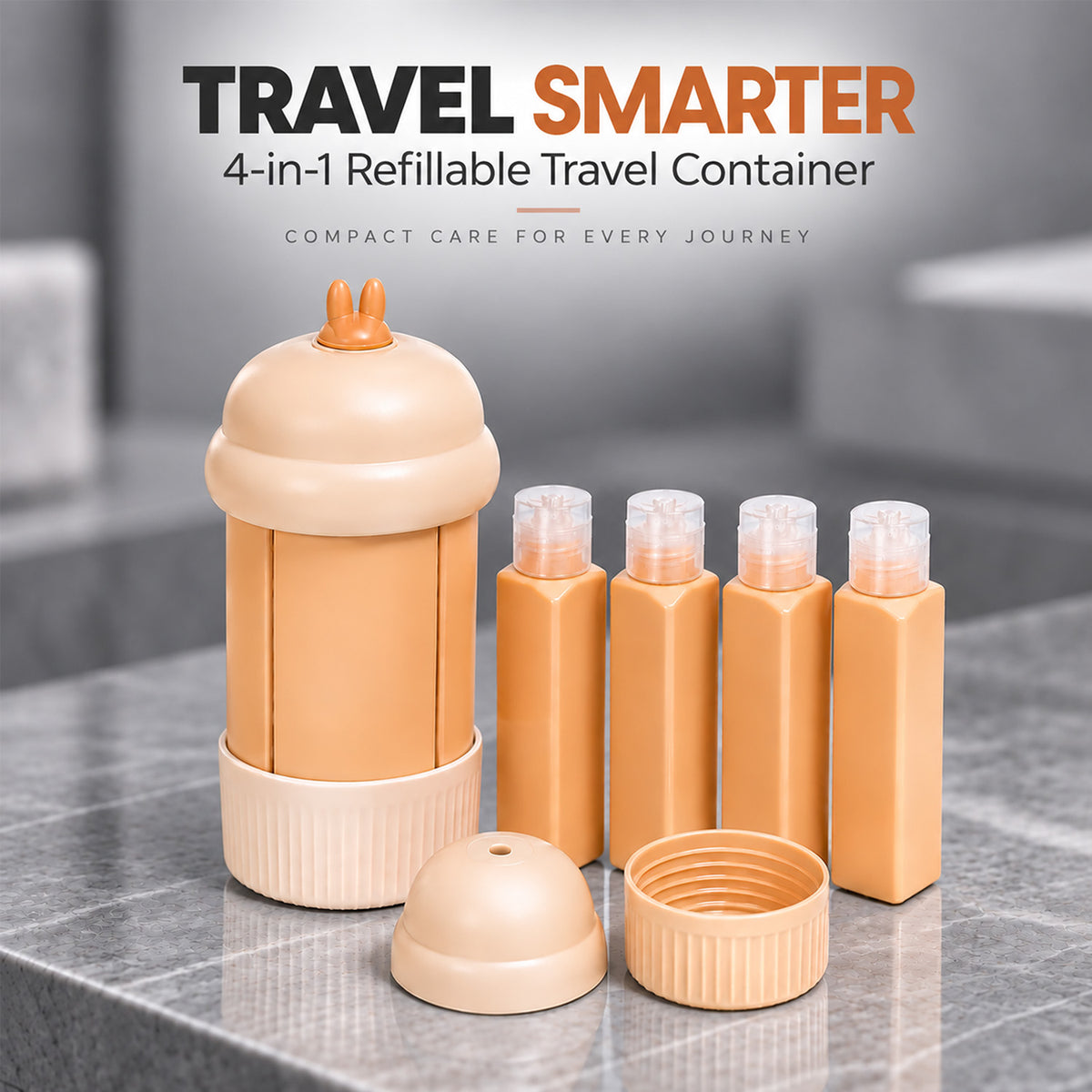 Travel Essential Refillable Container (4-in-1 )