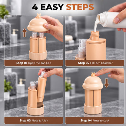 Travel Essential Refillable Container (4-in-1 )