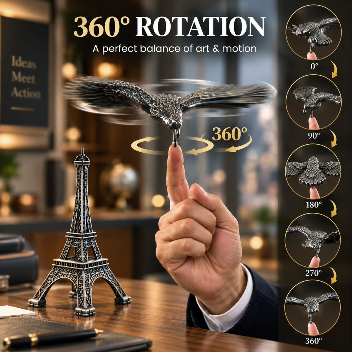 Balancing Eagle With Eiffel Tower Showpiece | Home Decor