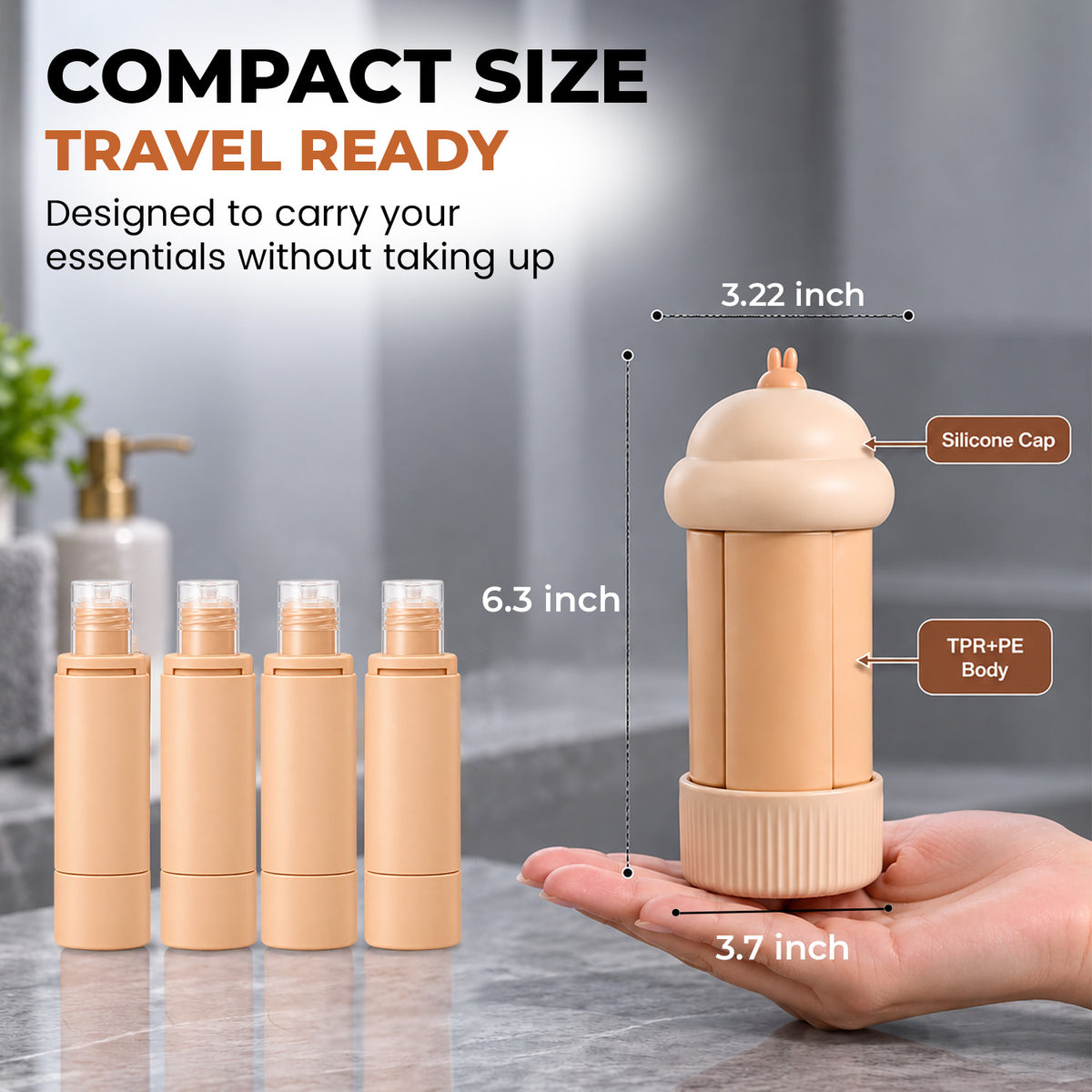 Travel Essential Refillable Container (4-in-1 )