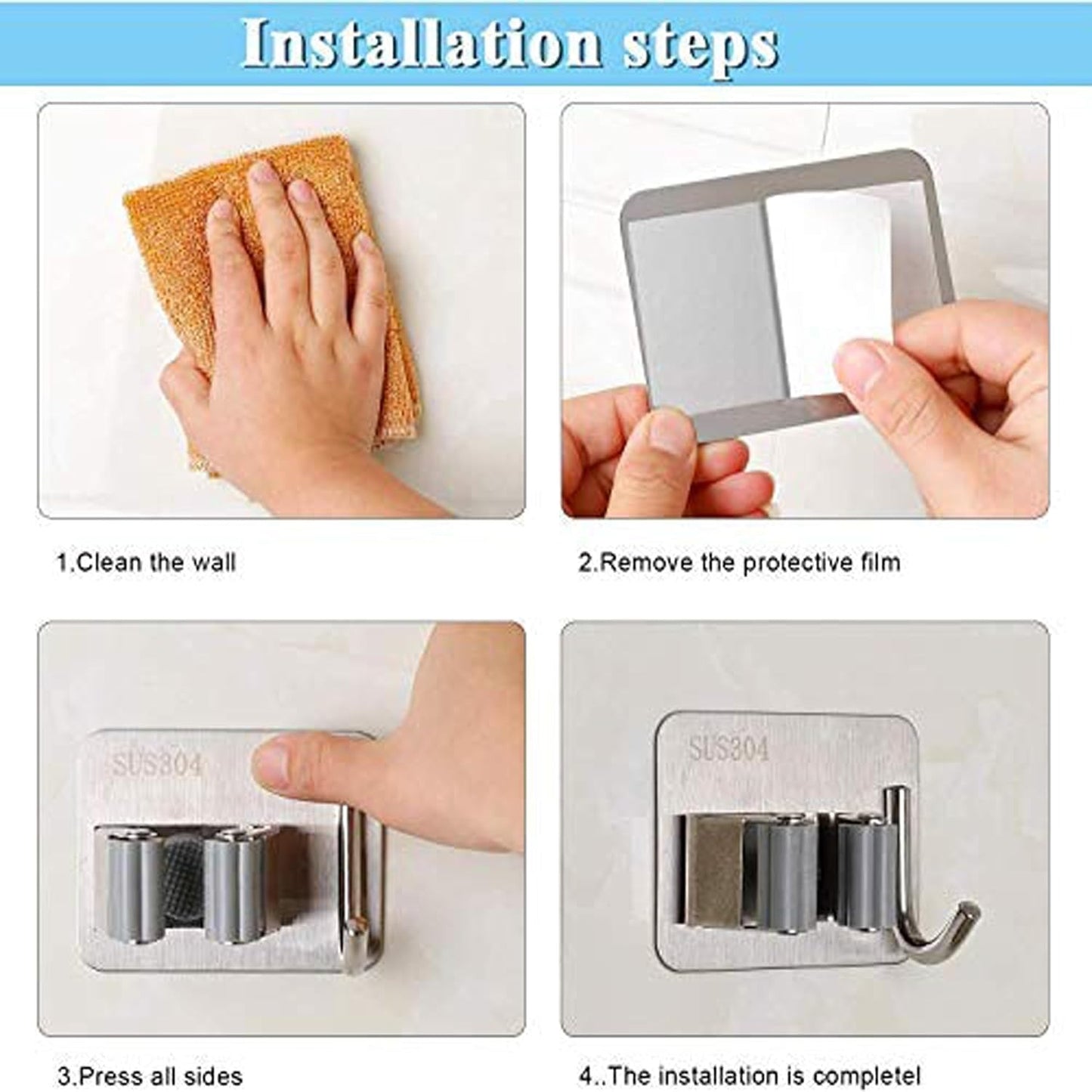 Stainless Steel Broom & Mop Holder